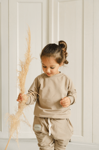 Bluza bawełniana dresowa chłodny beż