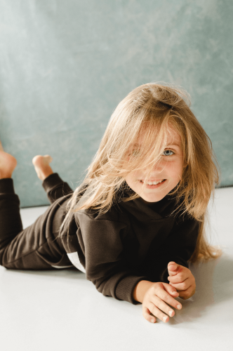 Bluza bawełniana z kapturem brązowa