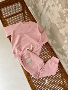 Bluza bawełniana dresowa różowa