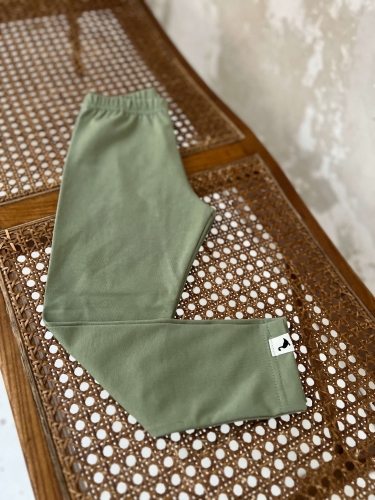 Legginsy bawełniane  oliwkowa zieleń 