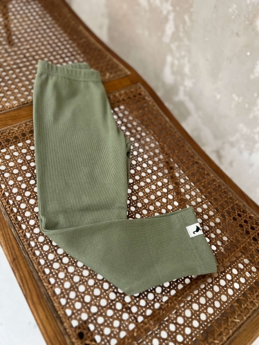 Legginsy prążkowe  oliwkowa zieleń