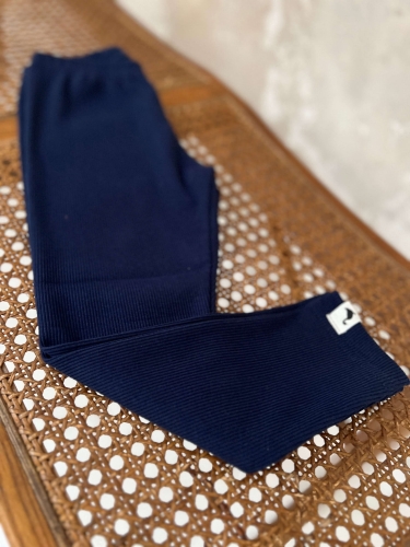 Legginsy prążkowe  granatowe