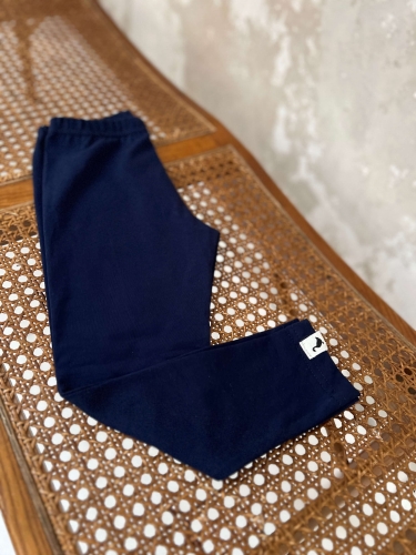 Legginsy bawełniane granatowe