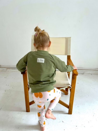 Bluza bawełniana dresowa oliwkowa zieleń