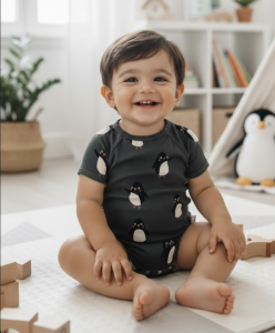 Body z pingwinem krótki rękaw 